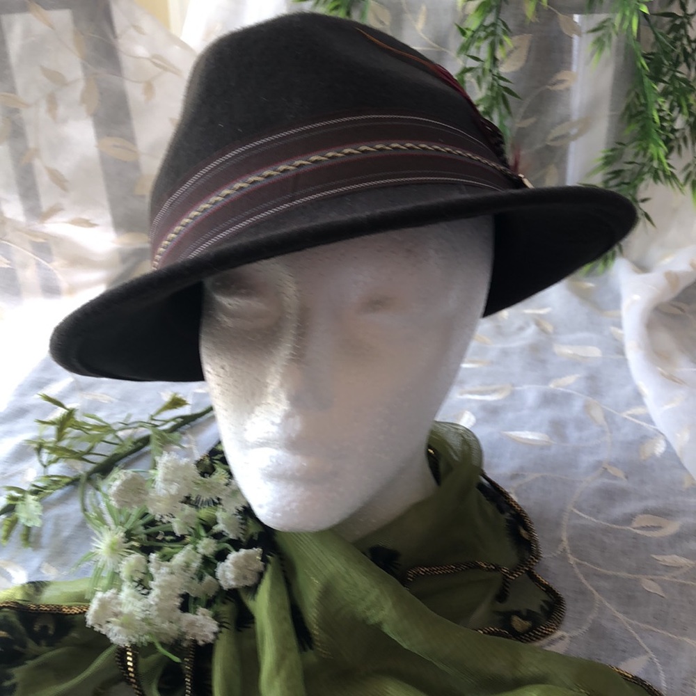 Stacy Adams 100% Wool CHOCOLATE Fedora Hat MEDIUM - Picture 13 of 13